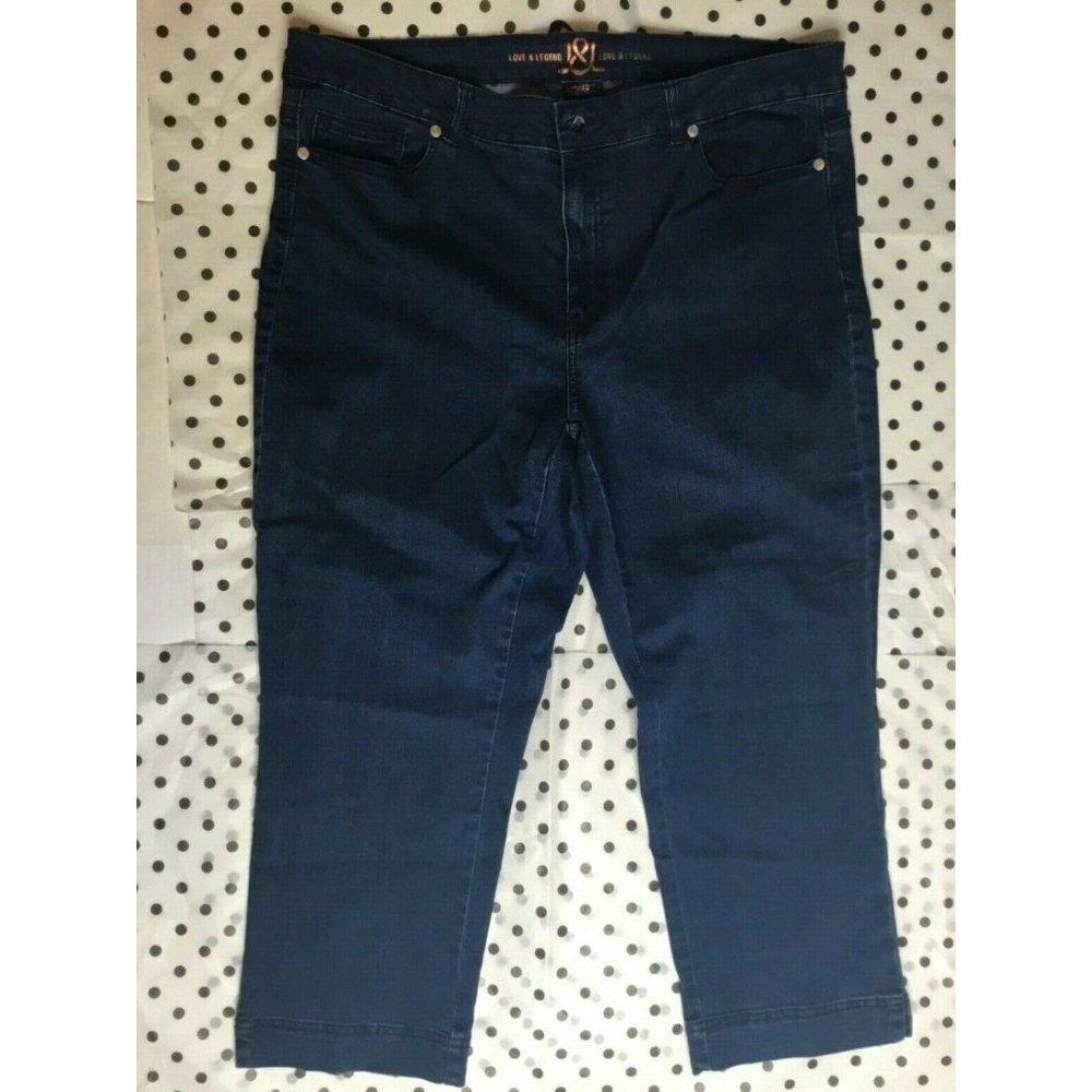 Love Legend Womens Blue Cotton Slim Leg Stretch